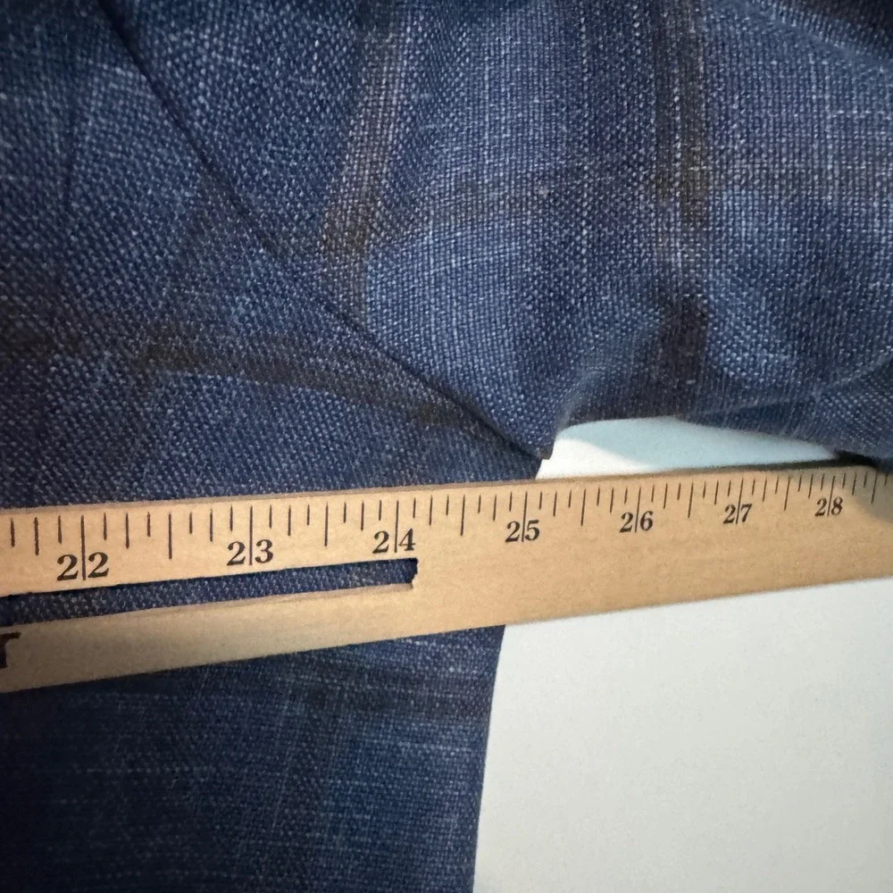 Jack Victor Hampton Loro Piana Sport Coat Mens 48R Blue Plaid Wool Silk Linen
